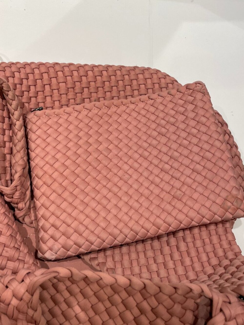 NAGHEDI Large Pink St. Barths Neoprene Tote with zippered small bag - Picture 7 of 7